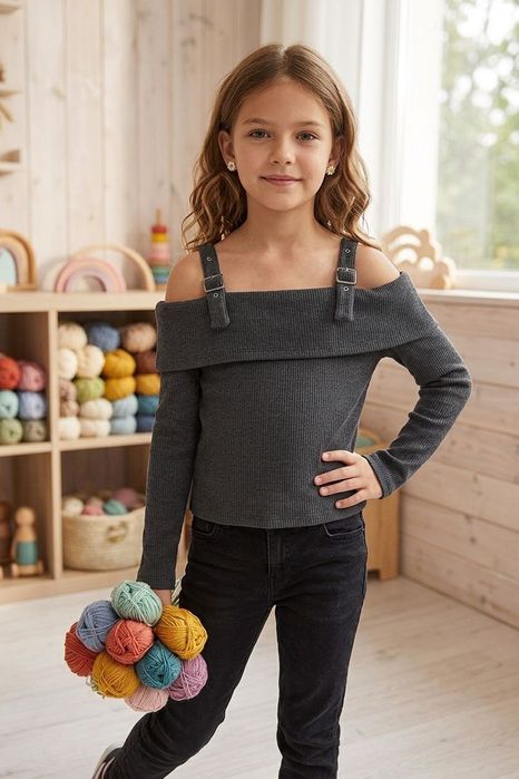 Zara asymetryczna bluzka sweterek ze ściągaczem i klamrami 140 cm | 9–10 lat