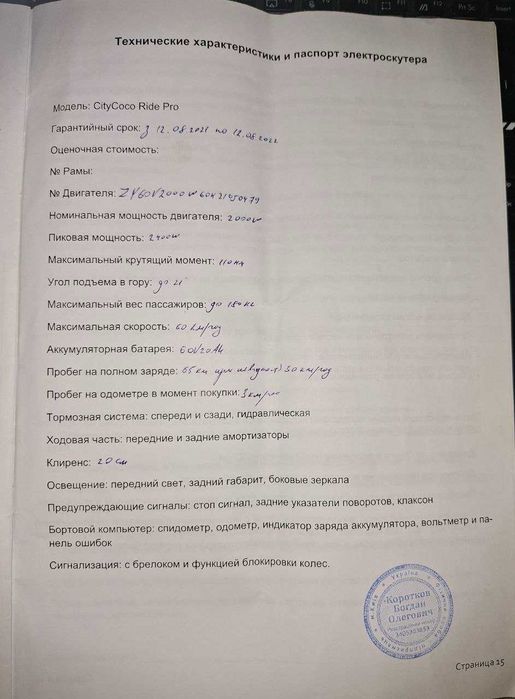Електроскутер CityCoco Ride Pro
