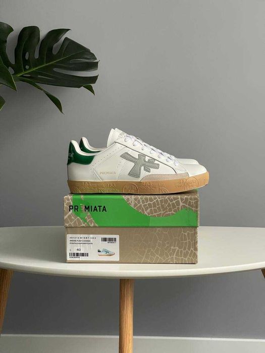 Premiata Stevend White Green Grey Beige Man