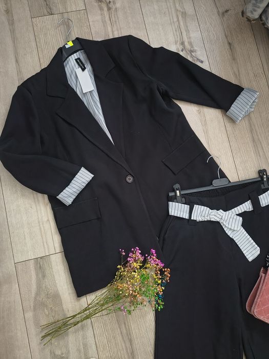 Czarny elegancki garnitur komplet 38 40 42 nowy