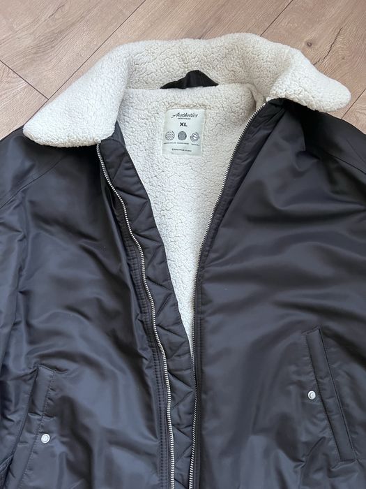 Чоловічий бомбер Sinsay з хутром шерпа, чорний