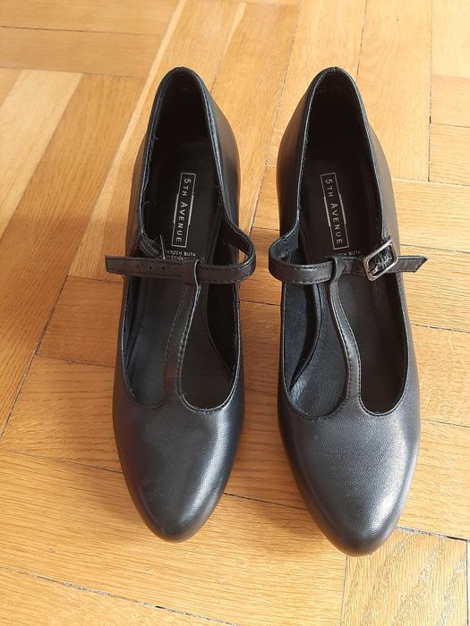 T-bary / skórzane buty na obcasach r 37