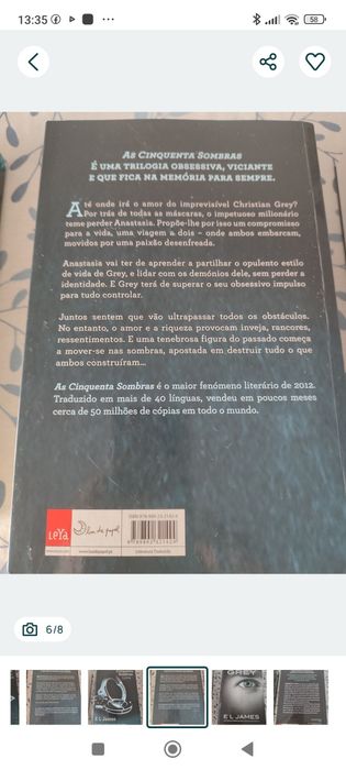 Vendo terceiro livro da coleção cinquenta sombras.