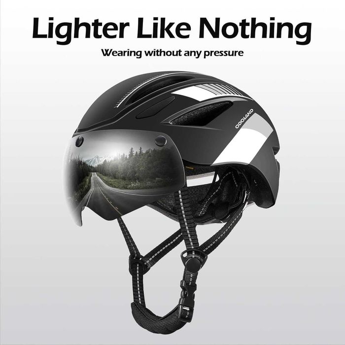 Lekki Kask Rowerowy Z Wizjerem Magnetycznym Mtb Uniwersalny M/L 58-62