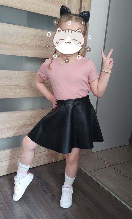 Czarna spódnica skórzana H&M 116