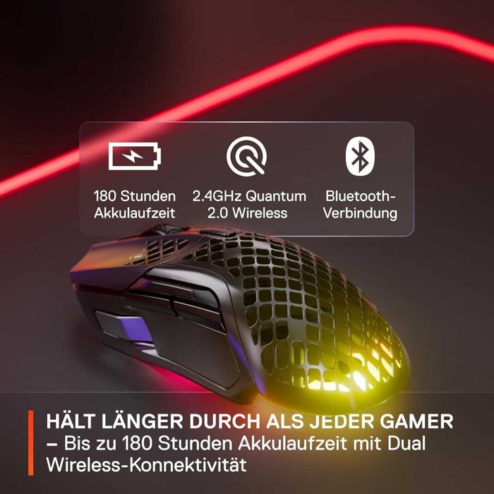 Мышь SteelSeries Aerox 5 Wireless/Bluetooth/USB Black