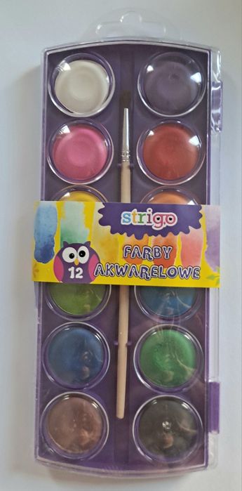 Farby akwarelowe 12 kolorów