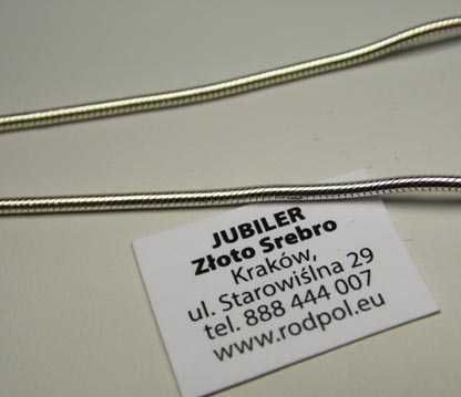 Srebrny łańcuszek linka żyłka 41 cm. 1,4 mm.