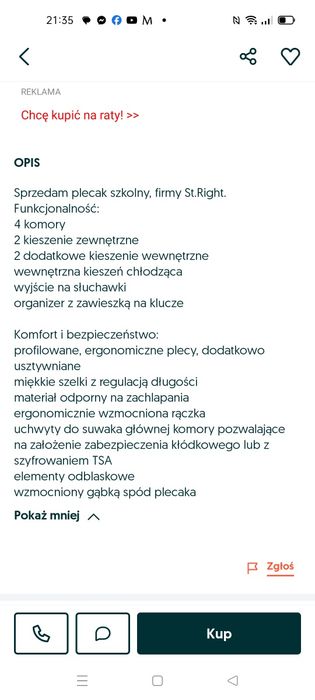 Plecak szkolny St. Right  4 komorowy 23 l