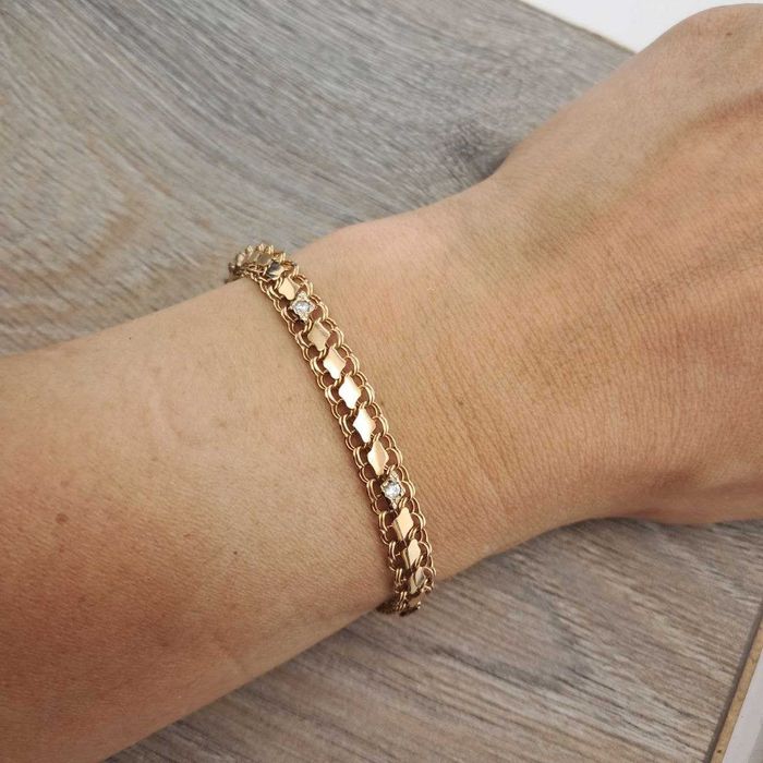 ‼Золотой браслет женский 6,18 гр 17 см Золотий Браслетик Золото 585 пр