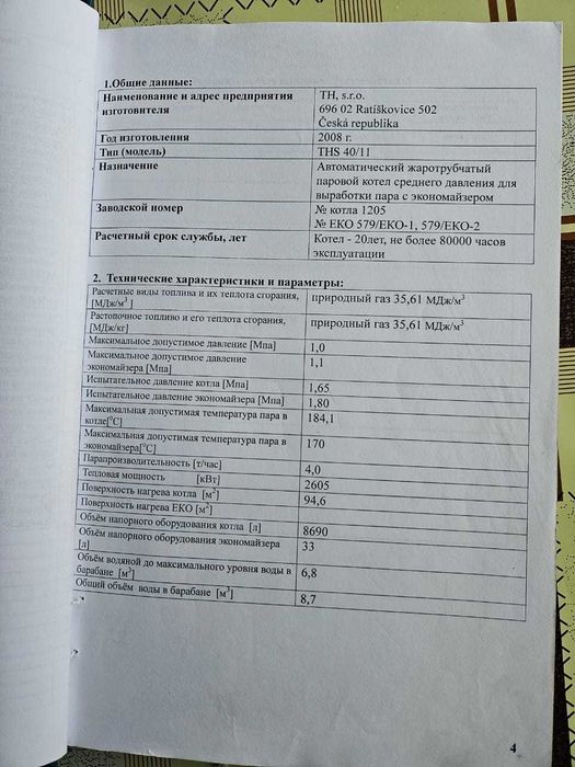 Паровий котел THS 40/11 із вбудованим економайзером