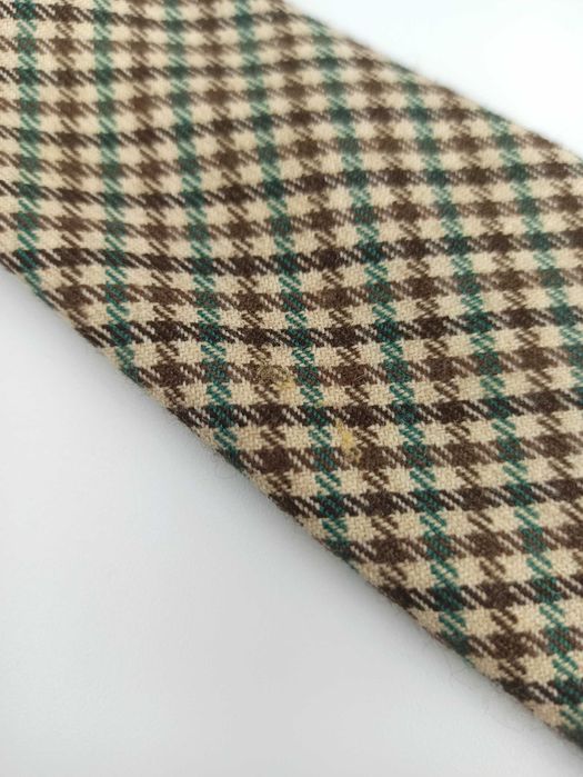 Pure New Wool wełniany krawat w kratkę mpe40