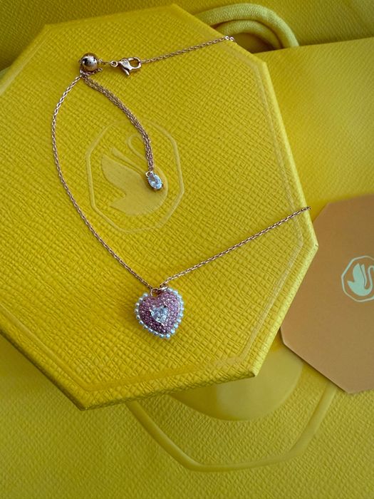 Кулон двосторонній серце Swarovski