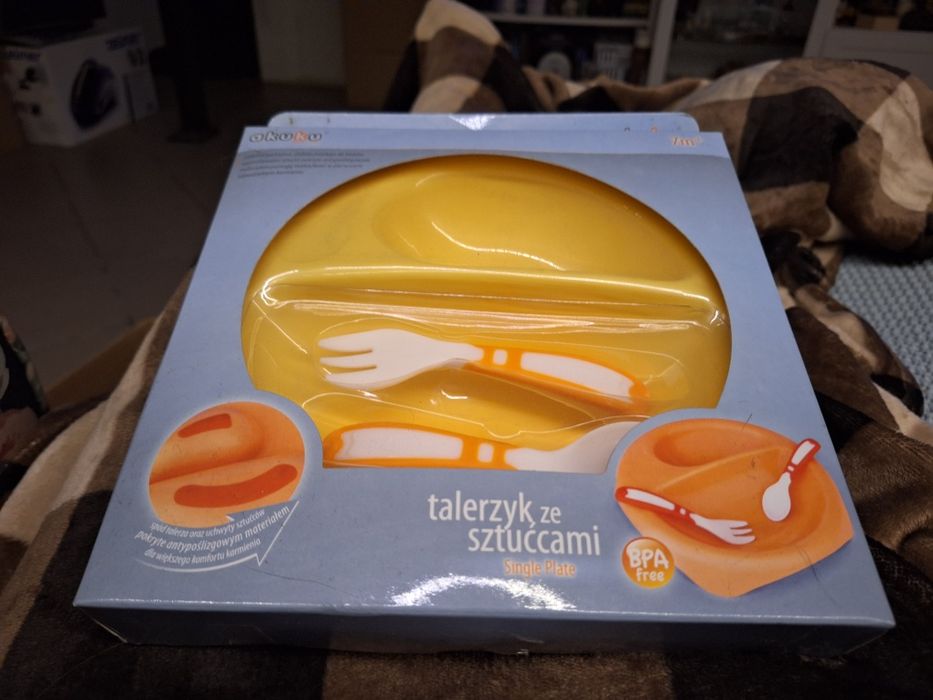 Akuku zestaw talerzyk ze sztućcami