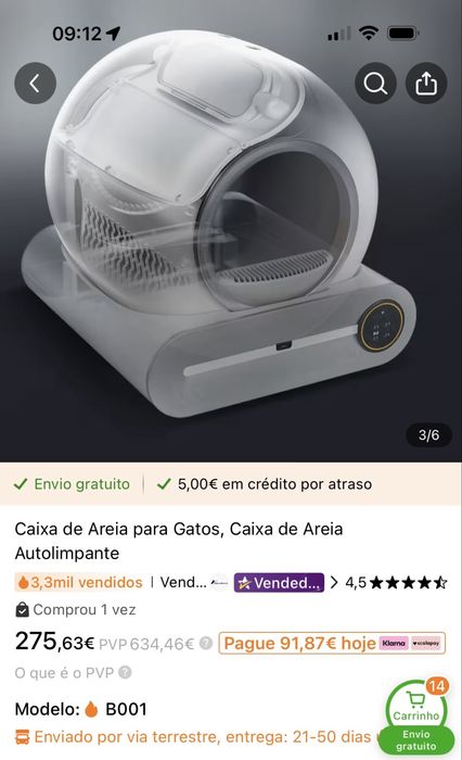 Venda caixa de areia automatica