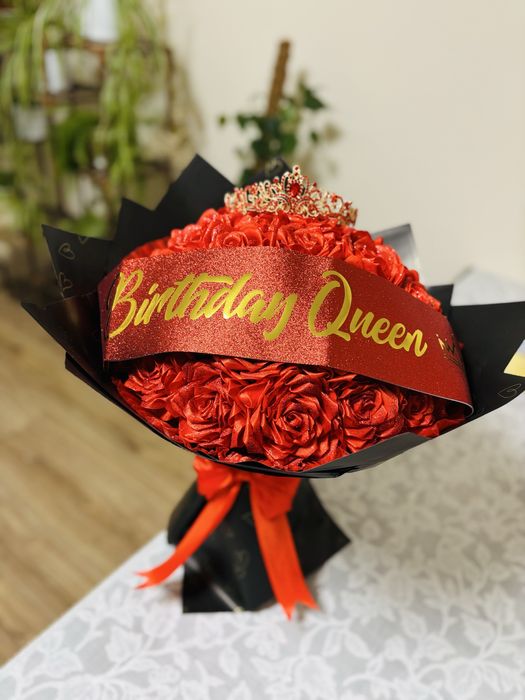 Bukiet wiecznych czerwonych róż 35szt zareczyny urodziny
