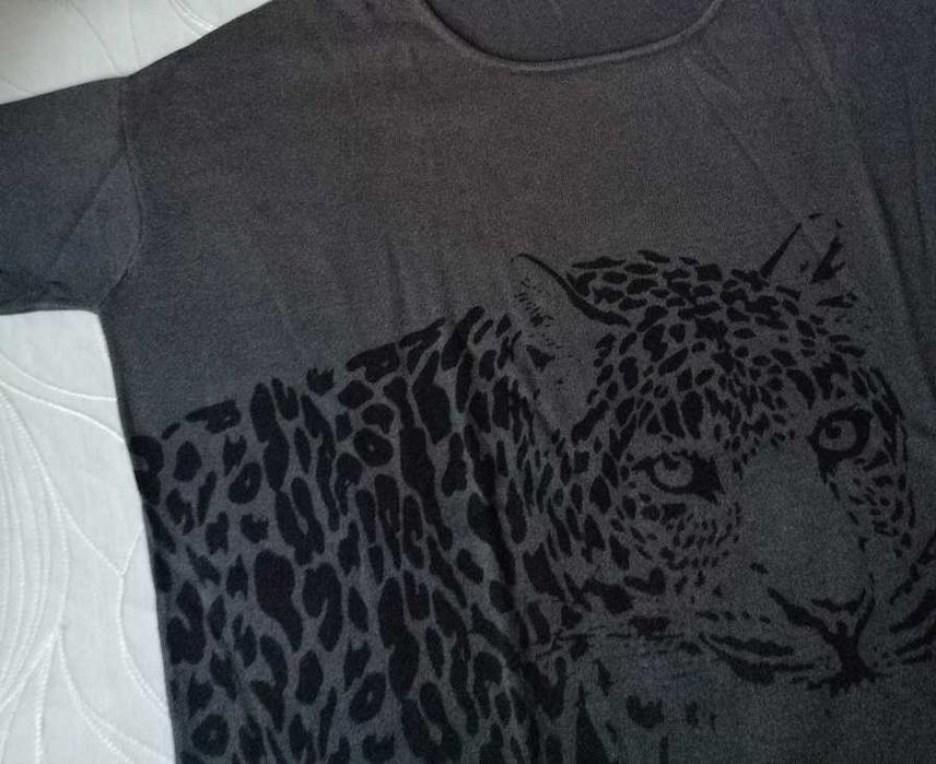 Succo j.Nowa Oversize Pantera tunika szara czarna bluzka sweter M L XL