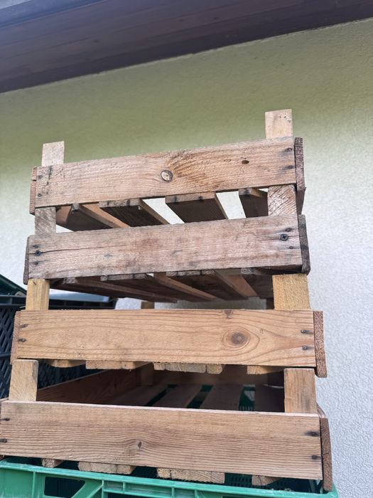 Skrzynki drewniane niskie używane owoce warzywa