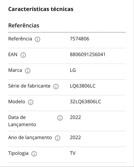 TV LG 32LQ63806LC (LED - 32'' - 81 cm - Full HD - Smart TV)