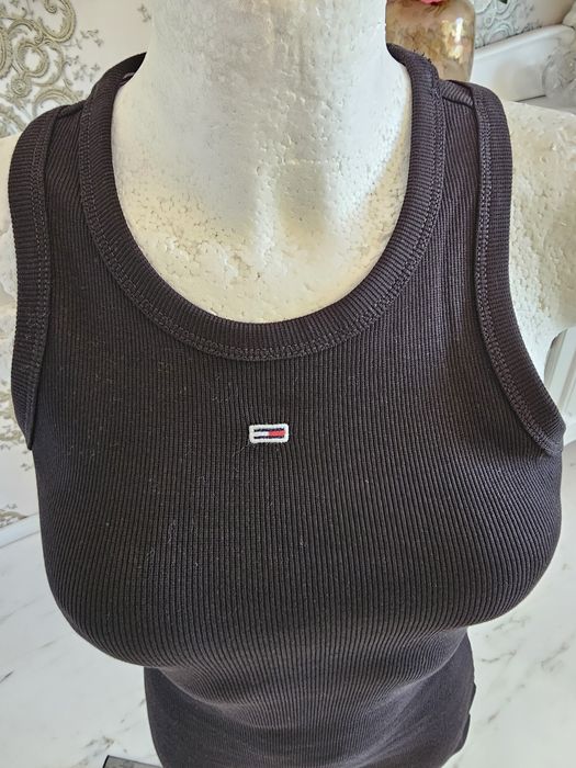 Bawełniana sportowa obcisła sukienka mini  w prążki Tommym Jeans XS/S