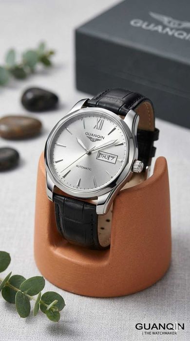 Zegarek Męski GUANQIN Automatic – Klasyczna Elegancja (Srebrna Tarcza)