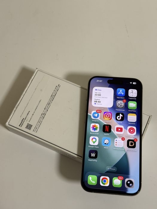 iPhone 15 Pro, 256 Gb, white titanium (MTUD3J/A)