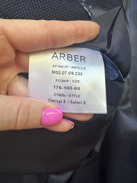 Męski granatowy garnitur Arber
