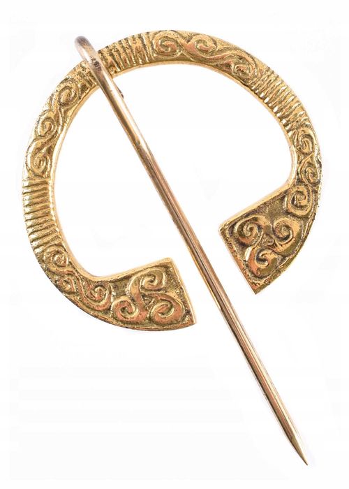 Broszka, celtycka fibula mosiądz 6,5cm
