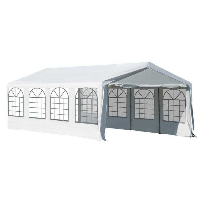Pérgola de Jardim 8x4m Branca – Ideal para Eventos