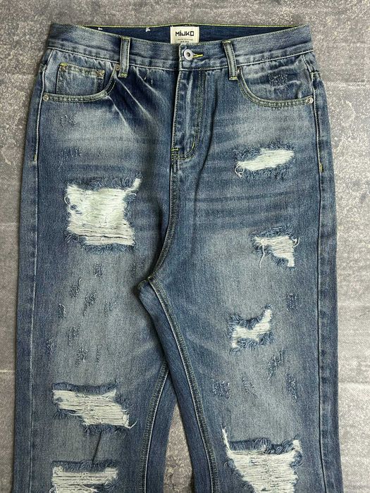 Джинси кльош distressed faded baggy штани archive джинсы сині S M L
