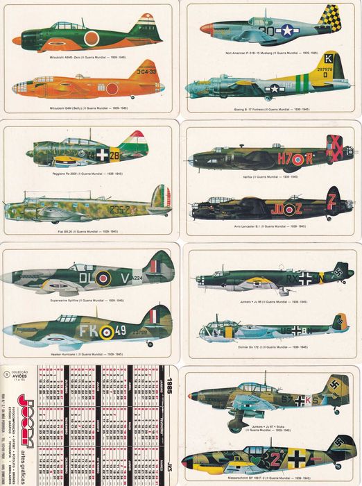 Calendários - Aviões de guerra (completa)
