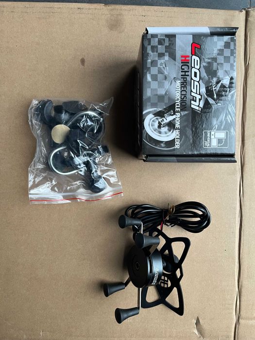 Uchwyt na telefon Leoshi do motocykla USB