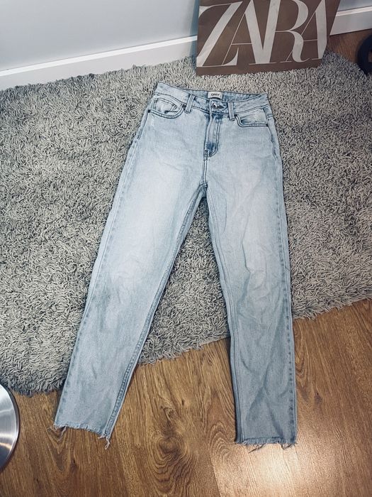 Blekitne damskie jasne jeansy only xxs mom fit