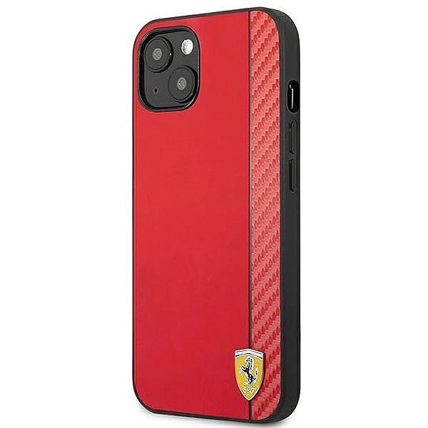 Etui Ferrari On Track Carbon Stripe na iPhone 13 mini - czerwone