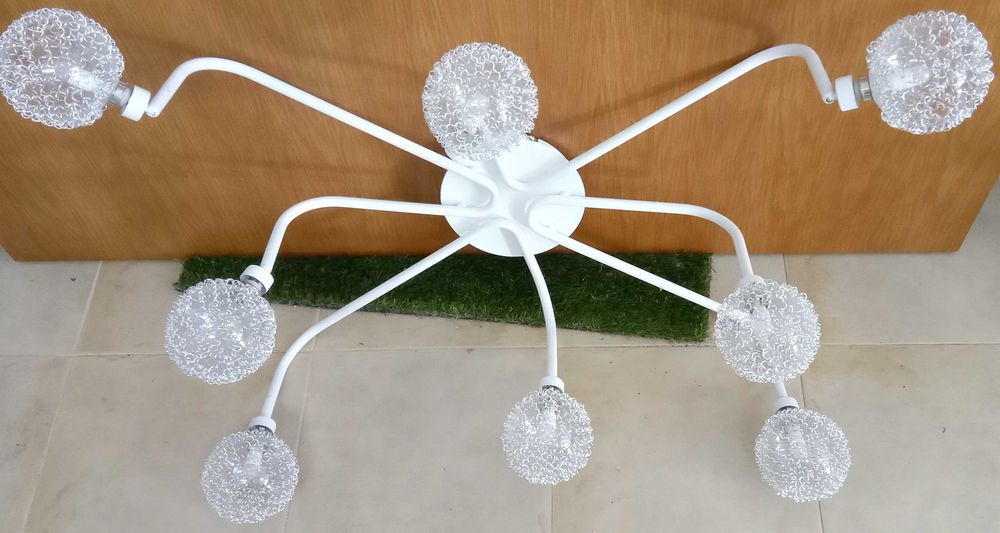 Candeeiro de 8 spots, mod IKEA, pouco uso