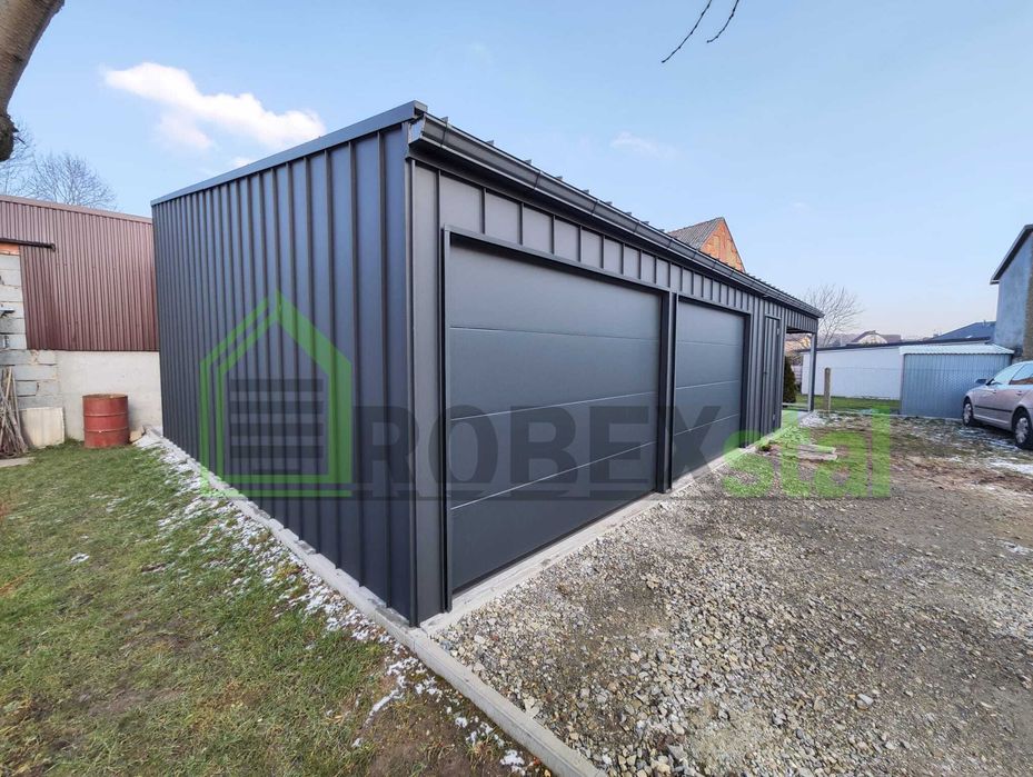 Garaż na rąbek o wymiarach 8,35 x 7,20 m