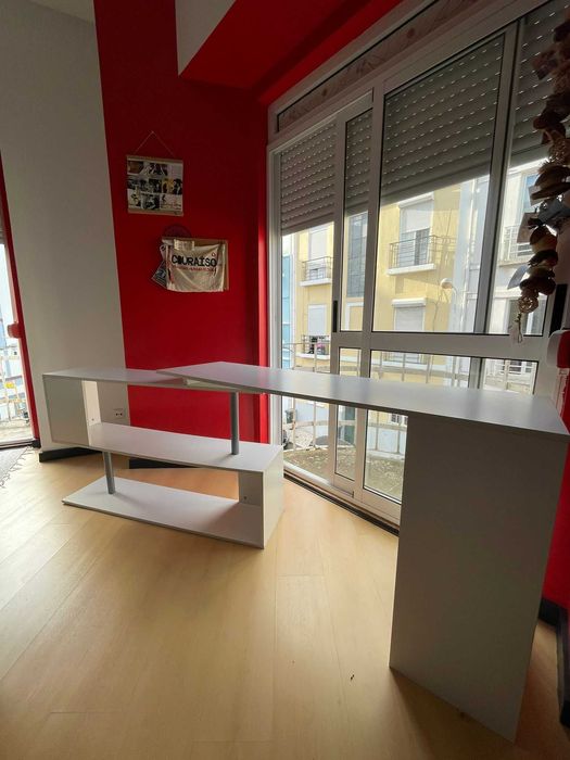 HOMCOM Secretária de Canto Giratória 360º