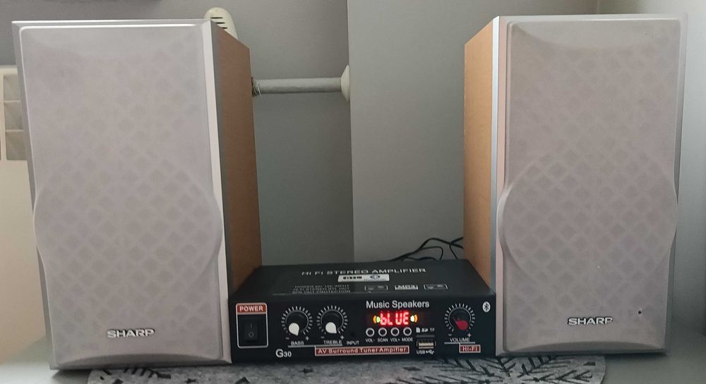 Amplituner bluetooth G30 + kolumny sharp