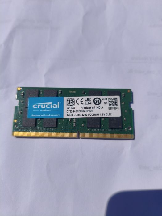 Pamięć ram DDR4  Crucial 3200 32gb