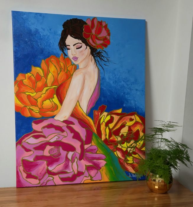 Obraz  " W ogrodzie obfitości " 80 × 100 cm.