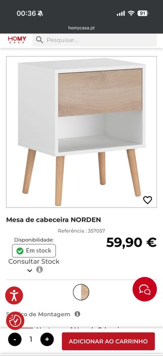 2 Mesas de cabeceira Homy Casa