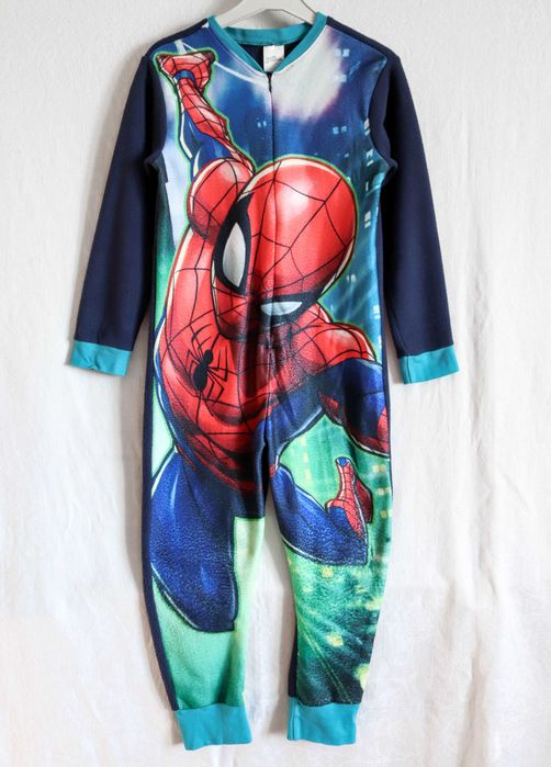 Тепла піжама +шарф на хлопчика дитяче кігурумі Людина-Павук 134-140