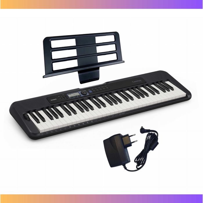 Keyboard CASIO CT-S300 dynamiczna klawiatura + zasilacz + pulpit