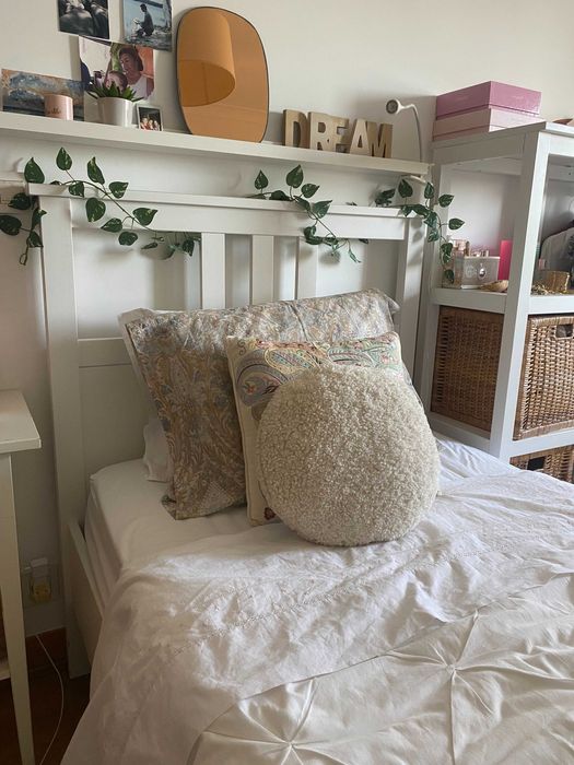 Cama de solteiro IKEA + Estrado de ripas + Colchão Lusocolchão Veneza