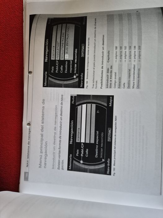 Manual de instruções do sistema NAV Audi original