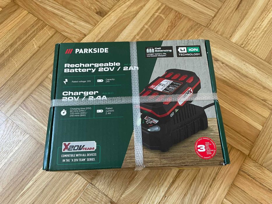 PARKSIDE Zestaw Parkside 20V Akumulator 2Ah PAP 20 B1 + Ładowarka 2.4A PLG 20 C1