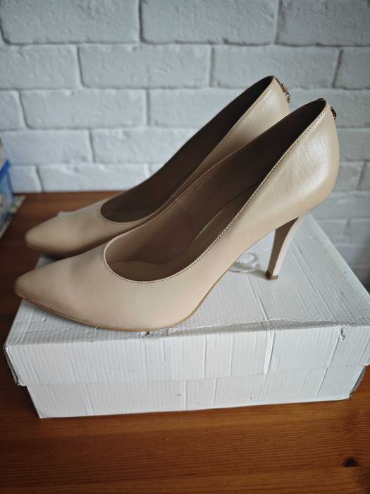 Szpilki Anis skórzane beżowe rozmiar 40