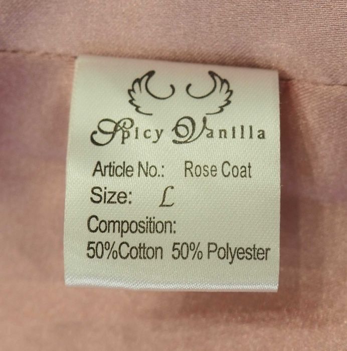 Spicy Vanilla_rose coat_płaszcz ocieplany_rozmiar L