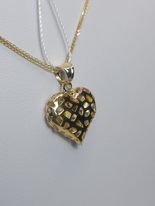 Złota zawieszka wisiorek w formie serduszka złoto próby 585° 14k