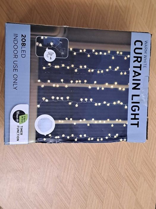 LED Kurtyna świetlna 208 wewnętrzna kolor ciepły biały nowa